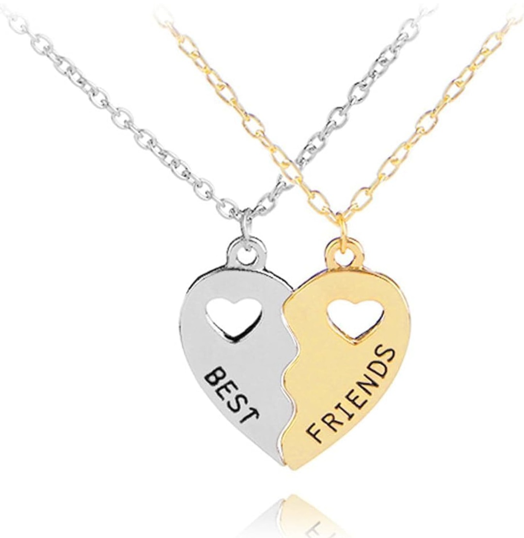 Collares mejores amigos 2 piezas color oro y plata 